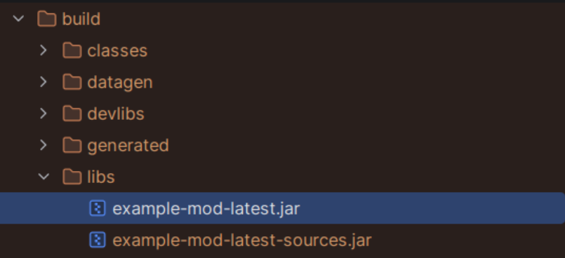 The build/libs folder with the corrected file highlighted