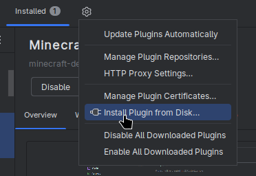 IDEA Install Plugin From Disk